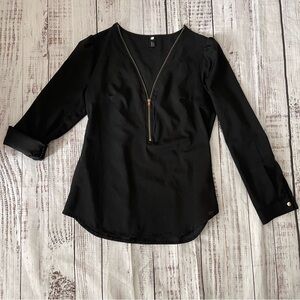 Black zipper blouse